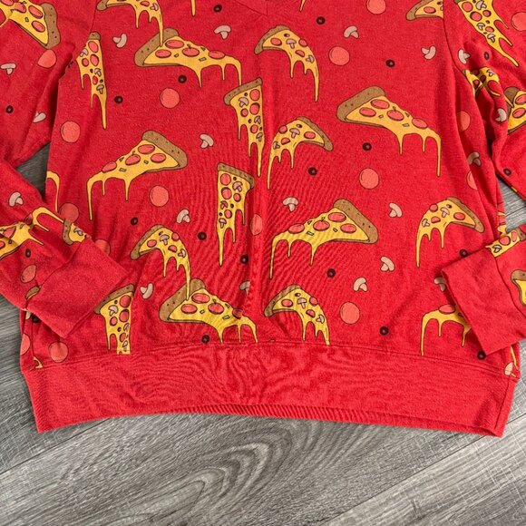 Wildfox Extra Cheesy Pizza Baggy Sweater Boyfriend Fit Size Large - Picture 2 of 6